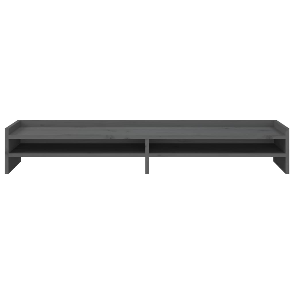 vidaXL Support de moniteur Gris 100x24x16 cm Bois de pin solide