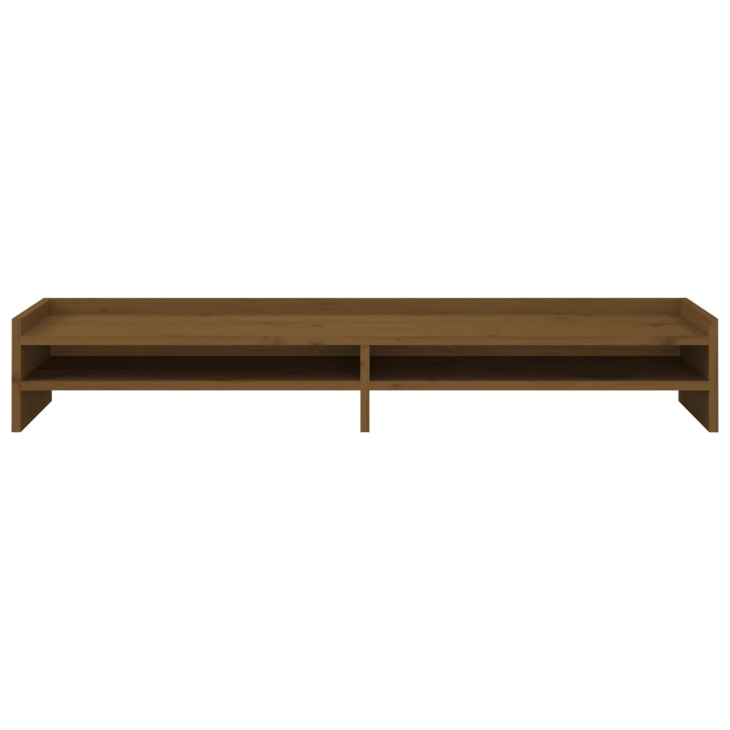 vidaXL Support de moniteur Marron miel 100x24x16 cm Bois de pin solide
