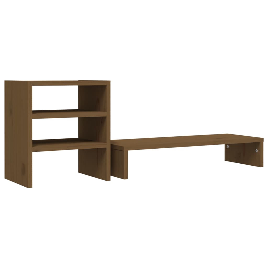 vidaXL Support de moniteur Marron miel 81x20x30 cm Bois de pin solide