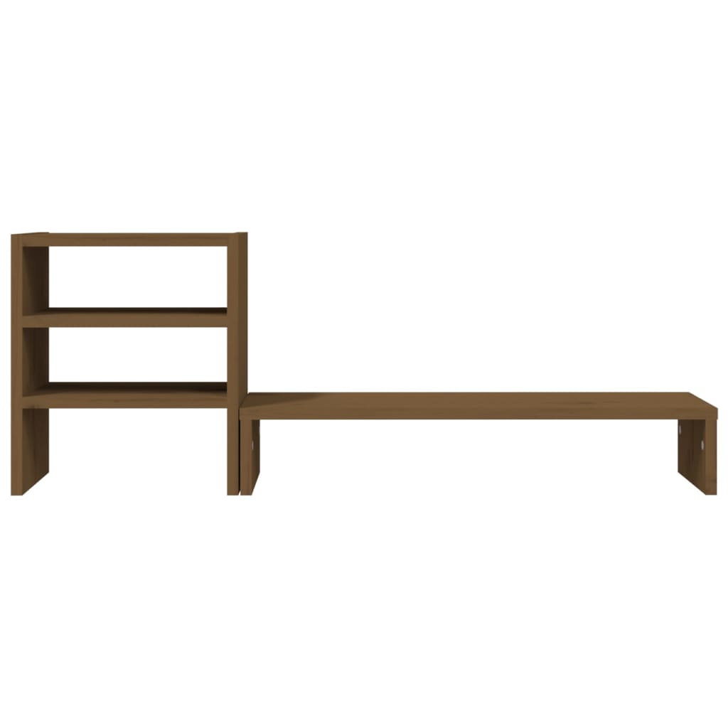 vidaXL Support de moniteur Marron miel 81x20x30 cm Bois de pin solide