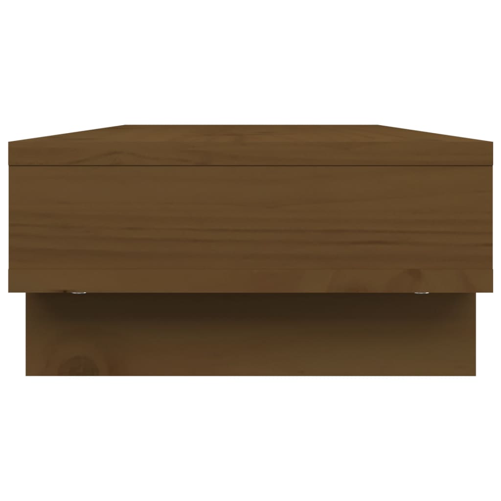 vidaXL Support de moniteur Marron miel 60x27x14 cm Bois de pin solide