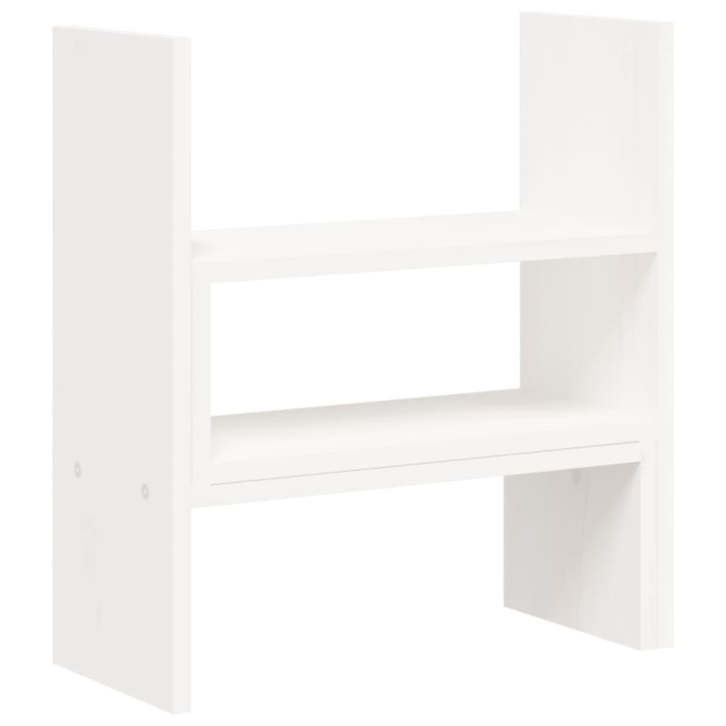 vidaXL Support pour moniteur Blanc (39-72)x17x43 cm Bois de pin solide