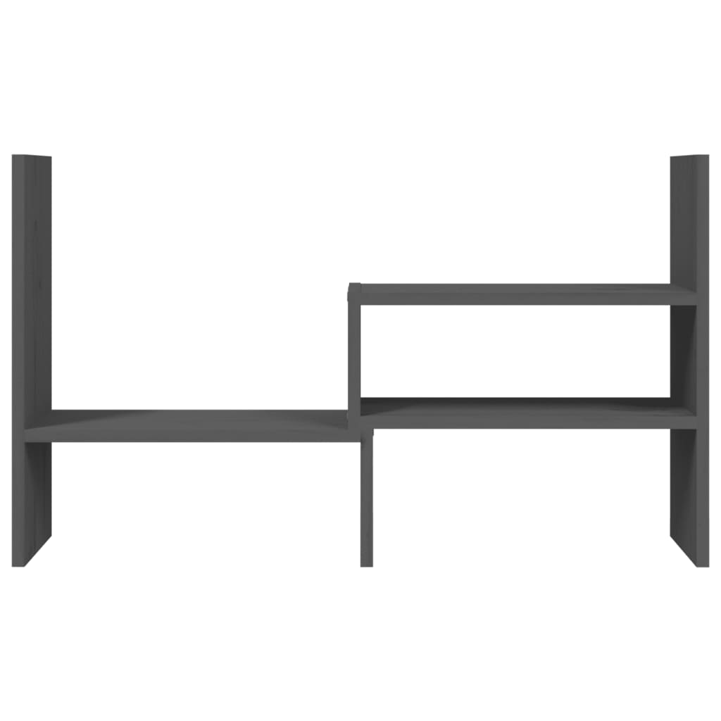 vidaXL Support pour moniteur Gris (39-72)x17x43 cm Bois de pin solide