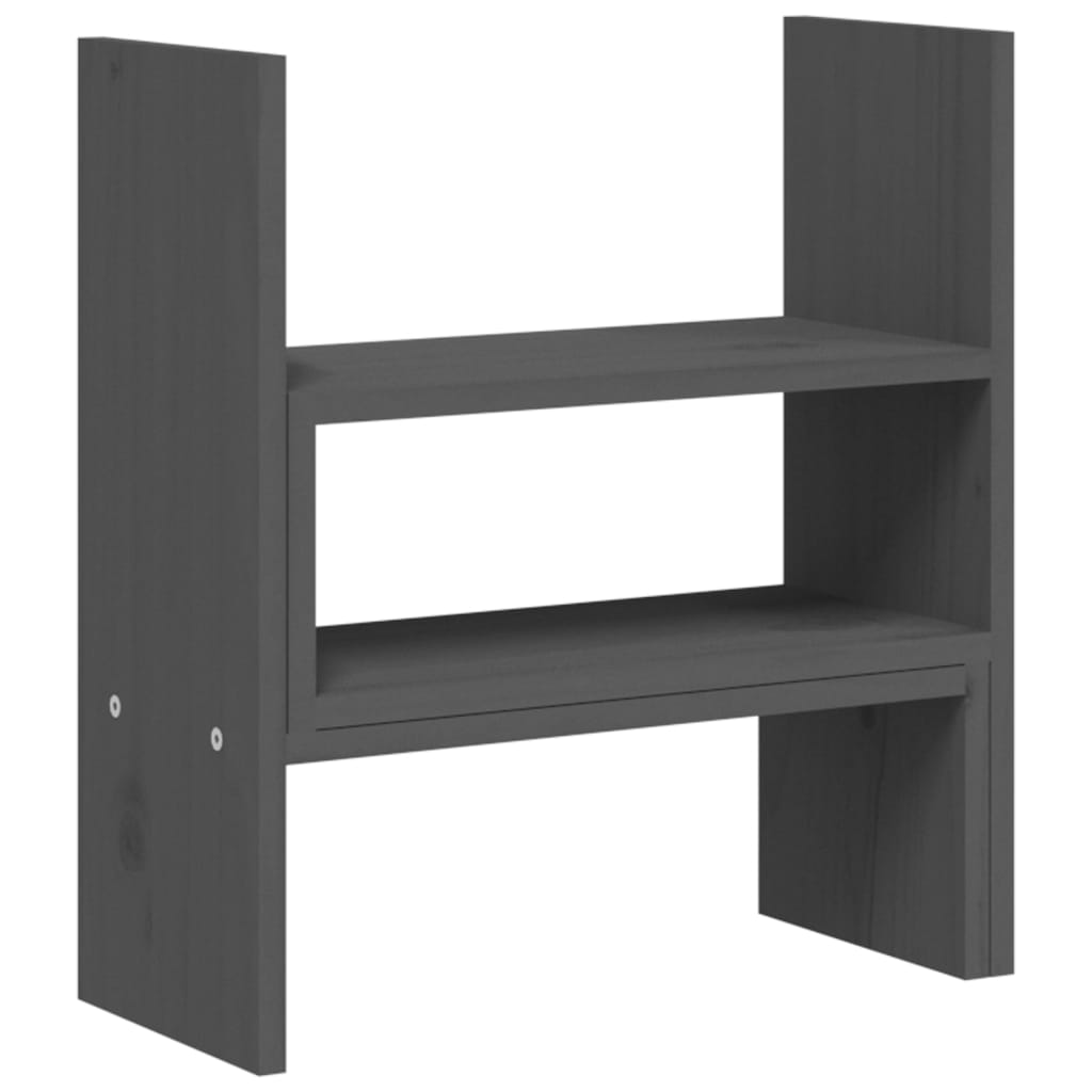 vidaXL Support pour moniteur Gris (39-72)x17x43 cm Bois de pin solide