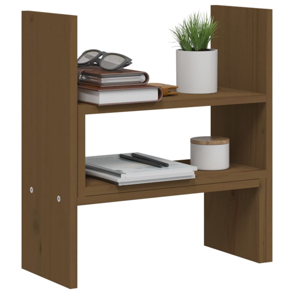 vidaXL Support de moniteur Marron miel (39-72)x17x43 cm Bois de pin