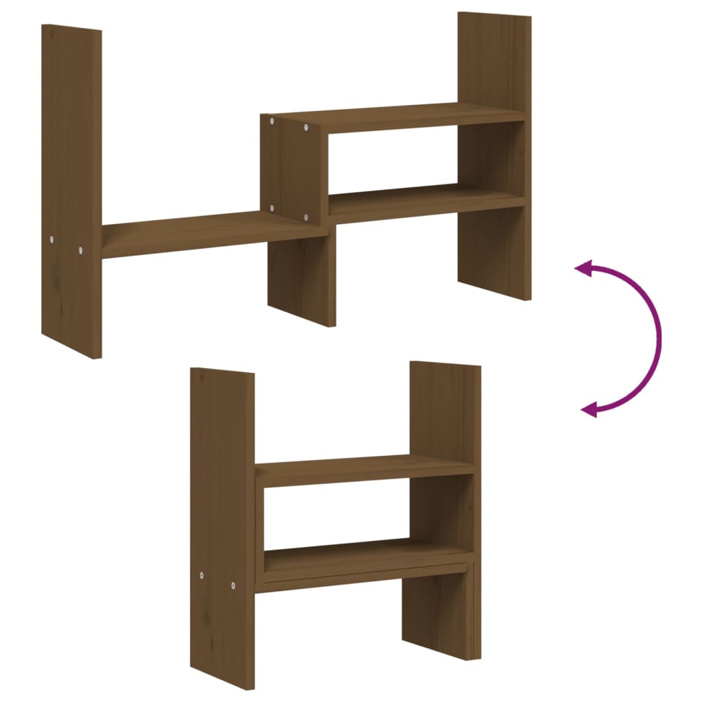 vidaXL Support de moniteur Marron miel (39-72)x17x43 cm Bois de pin