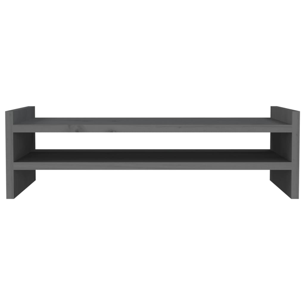 vidaXL Support de moniteur Gris 50x27x15 cm Bois de pin solide