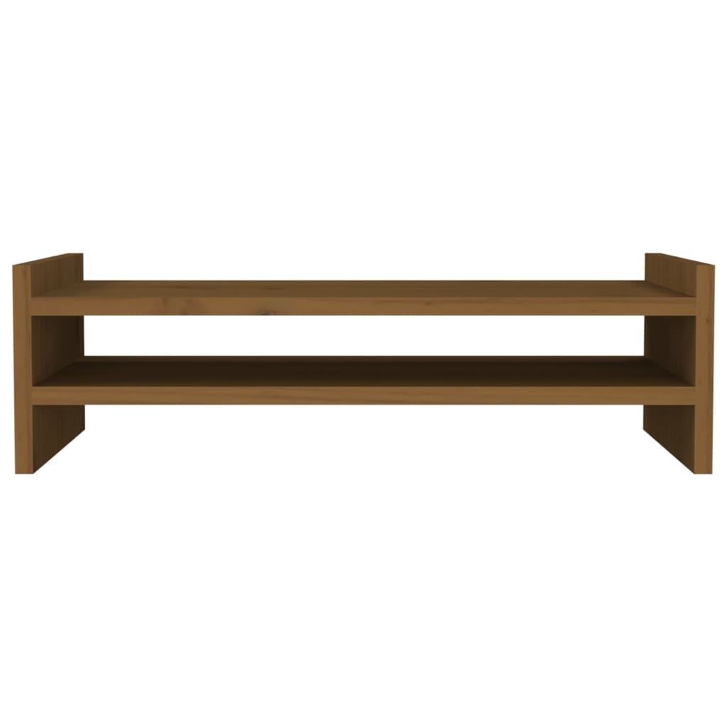 vidaXL Support de moniteur Marron miel 50x27x15 cm Bois de pin solide