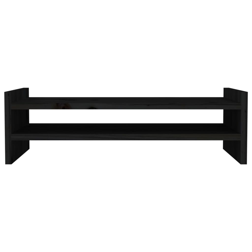vidaXL Support de moniteur Noir 50x27x15 cm Bois de pin solide