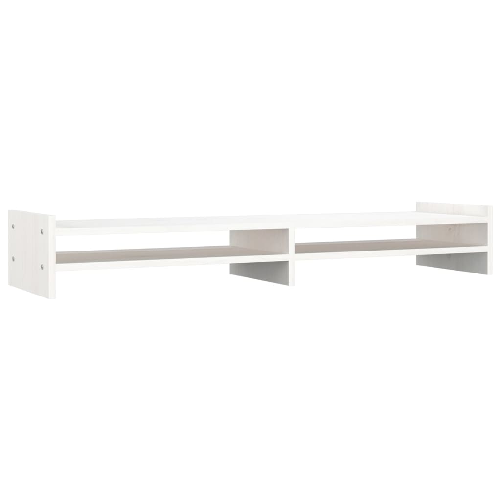 vidaXL Support de moniteur Blanc 100x27x15 cm Bois de pin solide