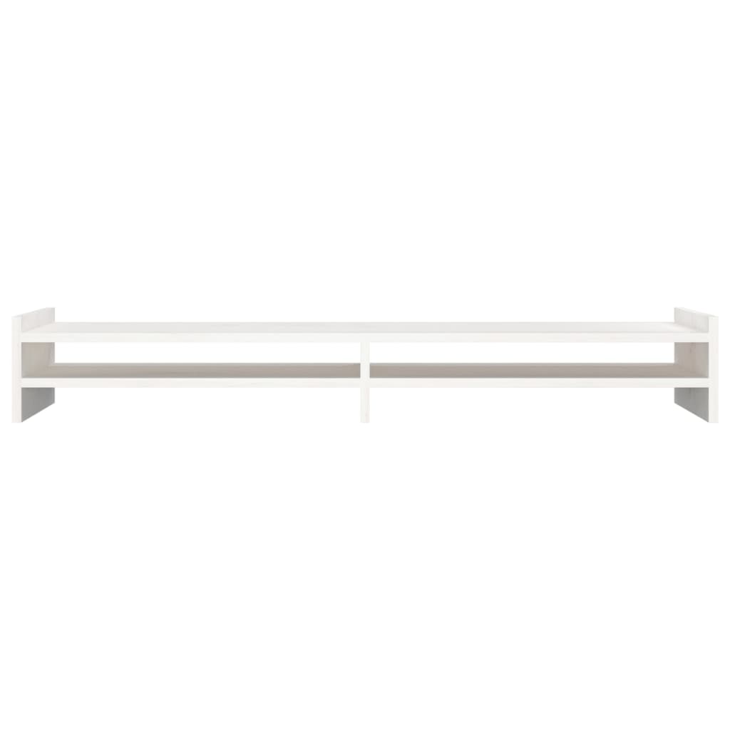 vidaXL Support de moniteur Blanc 100x27x15 cm Bois de pin solide