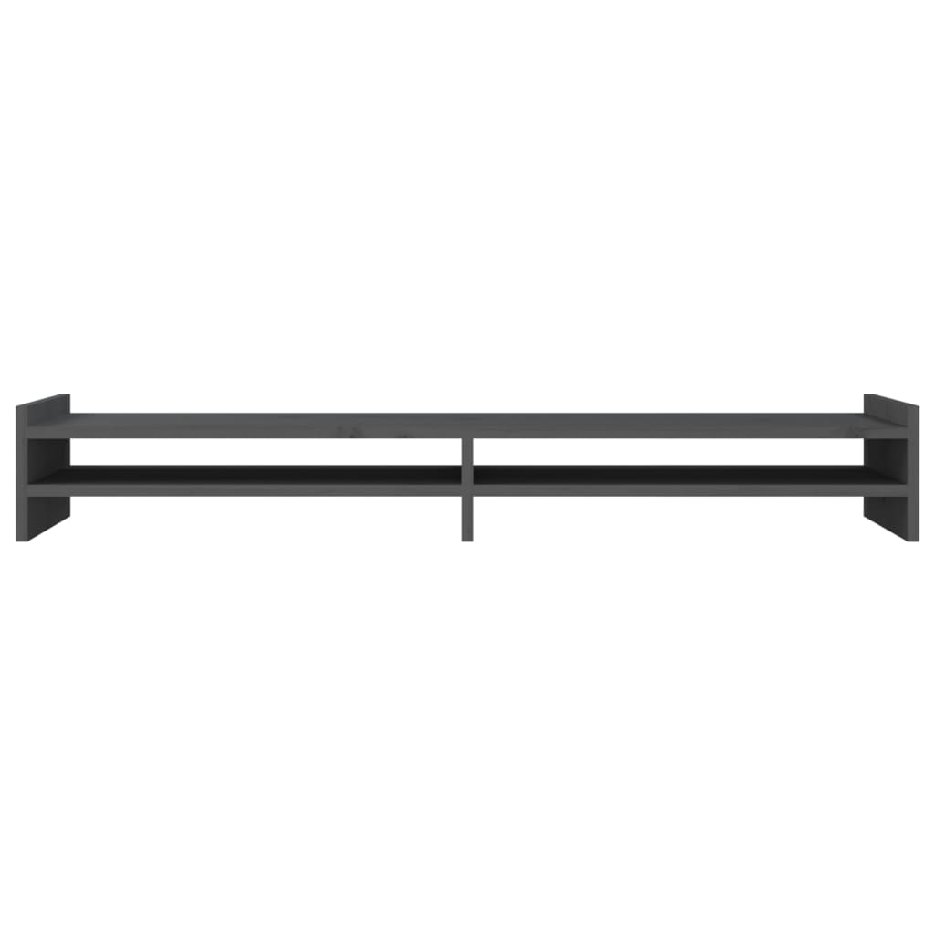vidaXL Support de moniteur Gris 100x27x15 cm Bois de pin solide