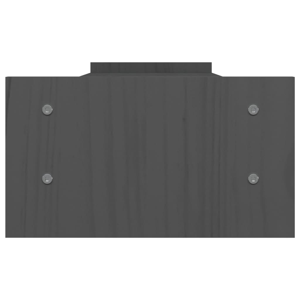 vidaXL Support de moniteur Gris 100x27x15 cm Bois de pin solide