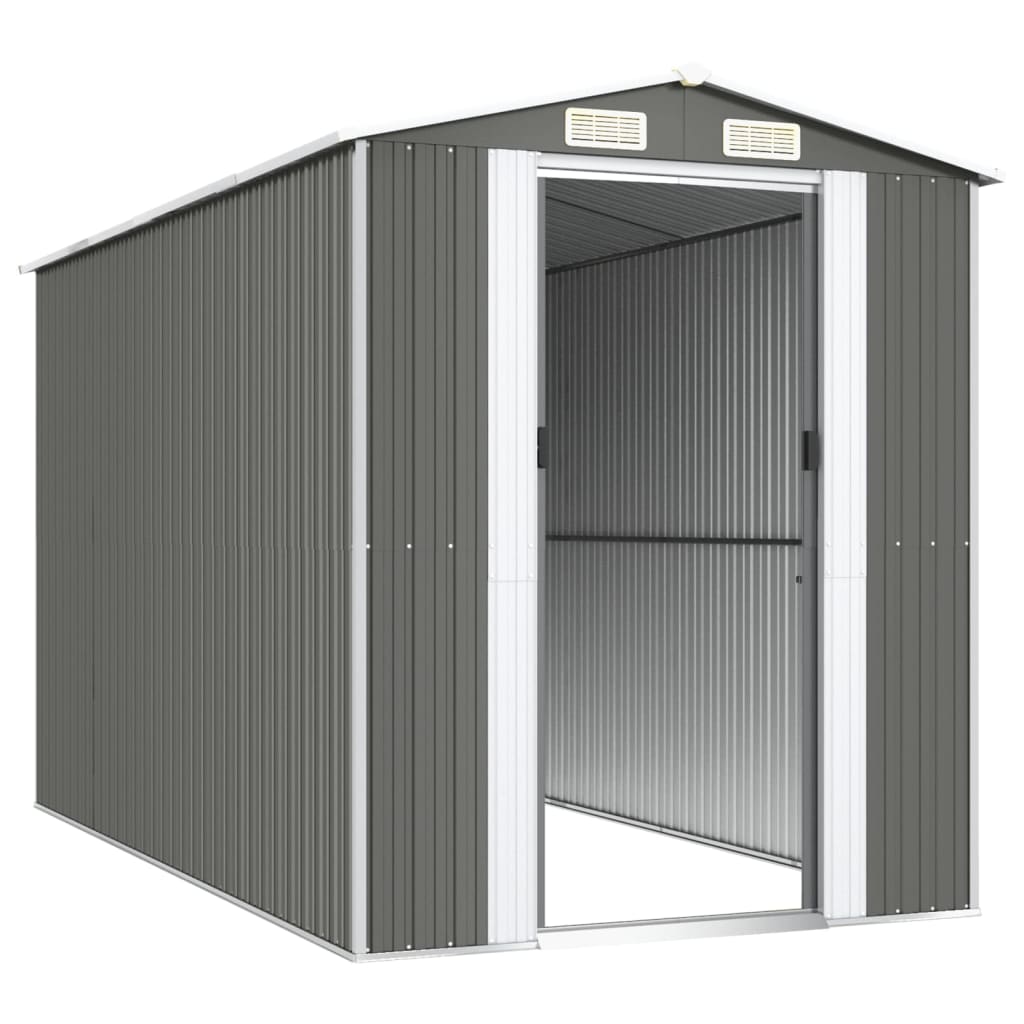 vidaXL Abri de jardin Gris clair 192x357x223 cm Acier galvanisé