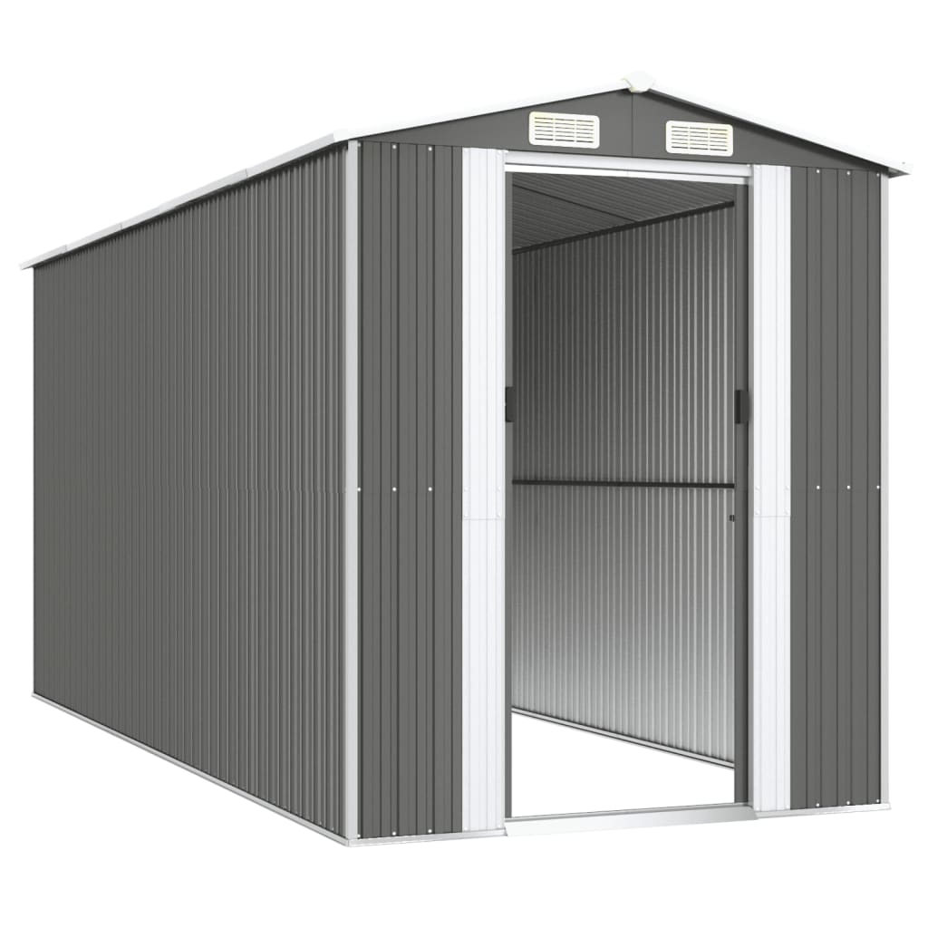 vidaXL Abri de jardin Gris clair 192x440x223 cm Acier galvanisé