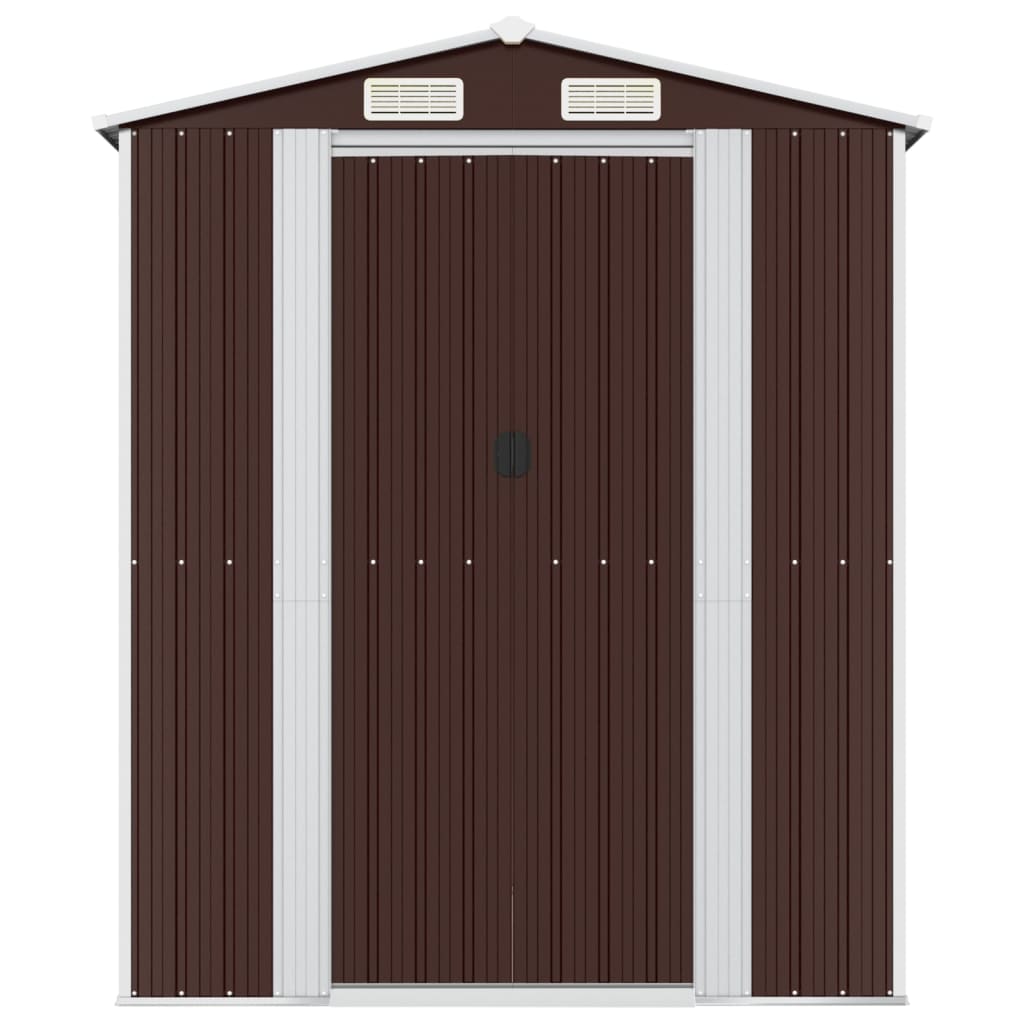 vidaXL Abri de jardin Marron foncé 192x274x223 cm Acier galvanisé