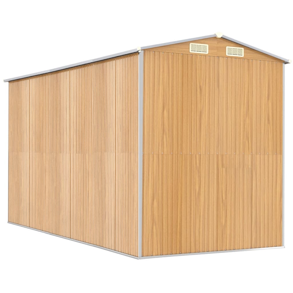 vidaXL Abri de jardin Marron clair 192x357x223 cm Acier galvanisé