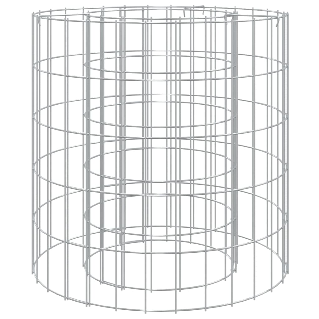 vidaXL Foyer en gabion Ø 50 cm Fer galvanisé