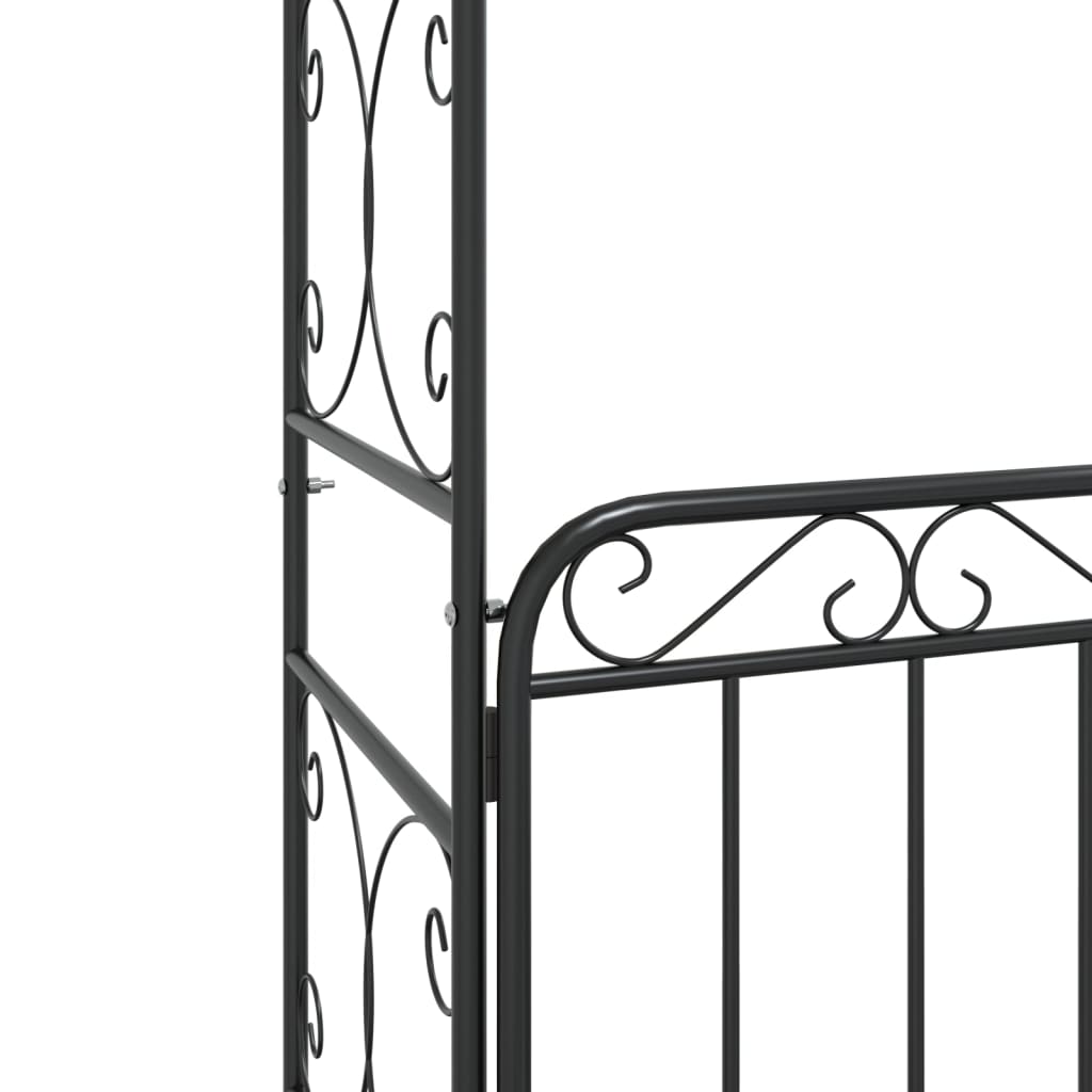 vidaXL Arche de jardin avec portail noir 108x45x235 cm acier