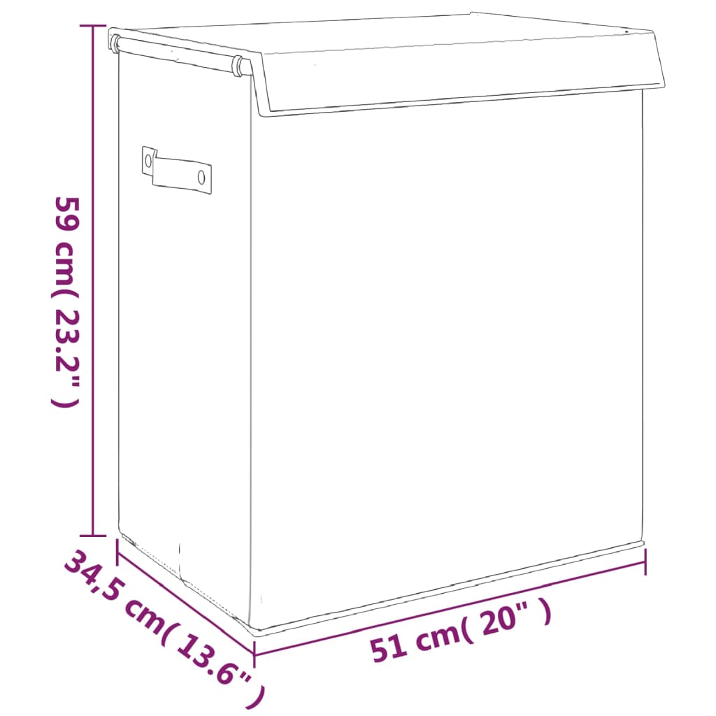 vidaXL Panier à linge pliable Gris 51x34,5x59 cm Tissu en faux lin