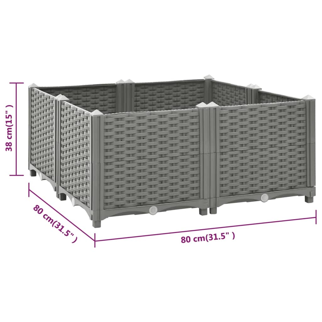 vidaXL Lit surélevé 80x80x38 cm Polypropylène