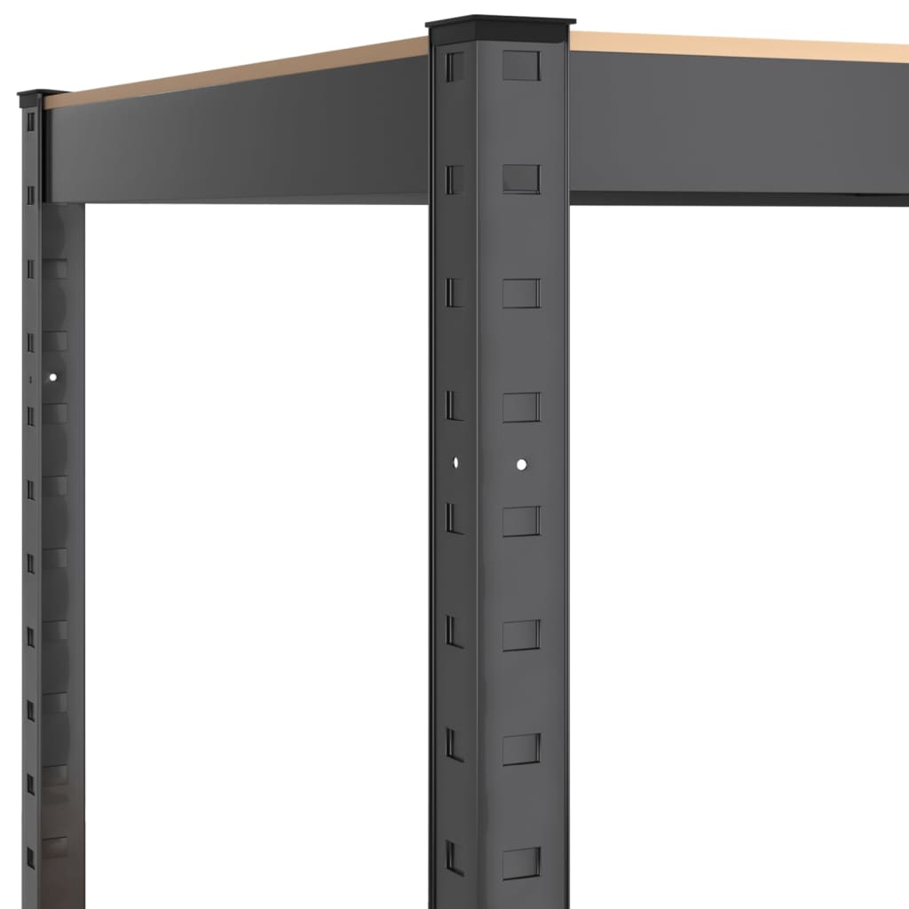 vidaXL Étagères à 4 niveaux 2pcs Anthracite Acier et bois d'ingénierie
