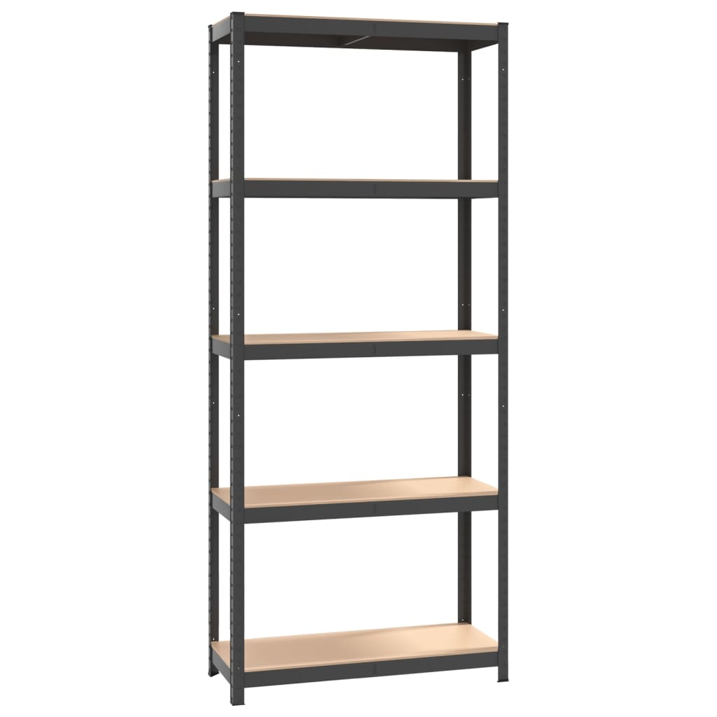 vidaXL Étagères à 5 niveaux 2pcs Anthracite Acier et bois d'ingénierie