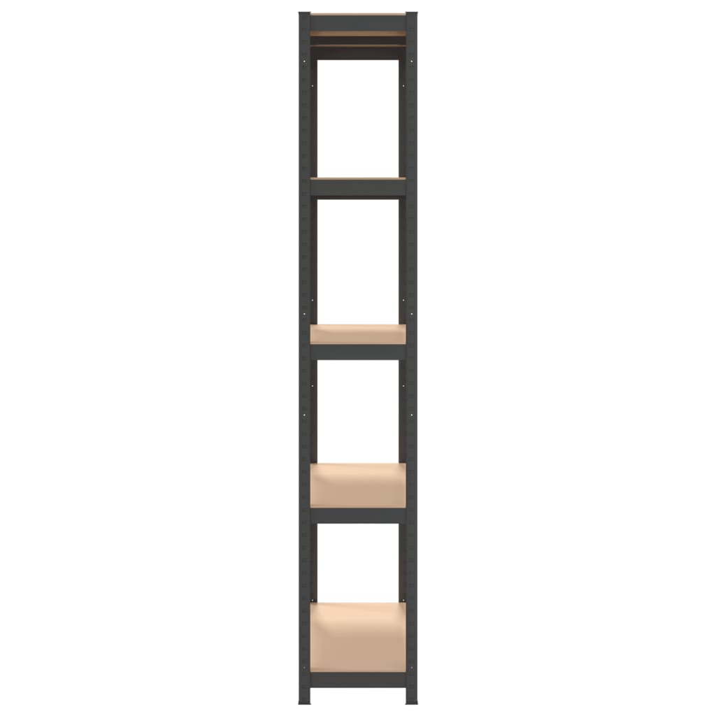 vidaXL Étagères à 5 niveaux 2pcs Anthracite Acier et bois d'ingénierie