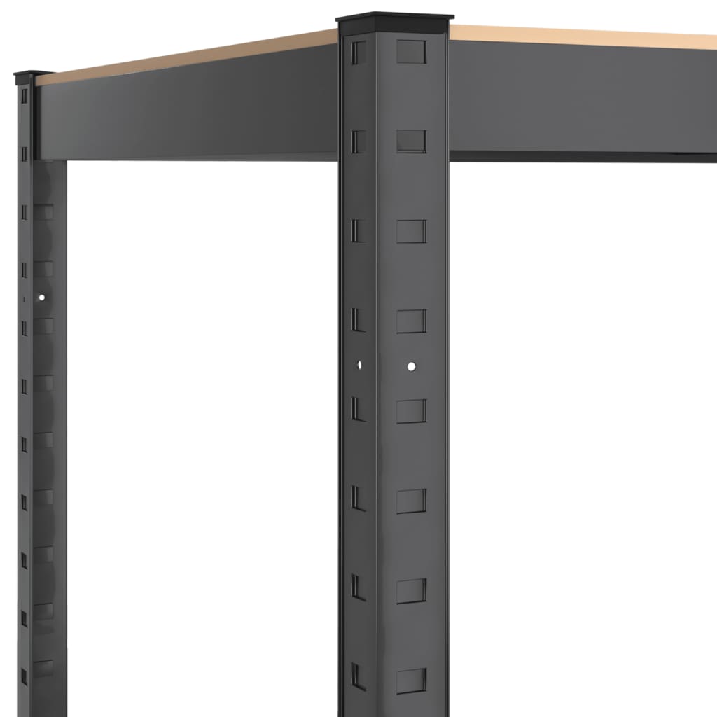 vidaXL Étagères à 5 niveaux 2pcs Anthracite Acier et bois d'ingénierie
