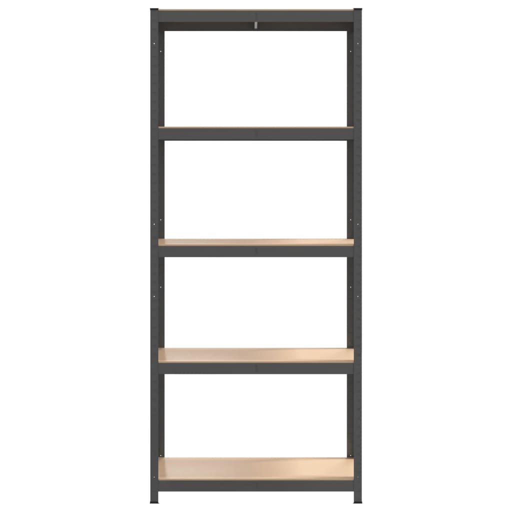 vidaXL Étagères à 5 niveaux 4pcs Anthracite Acier et bois d'ingénierie