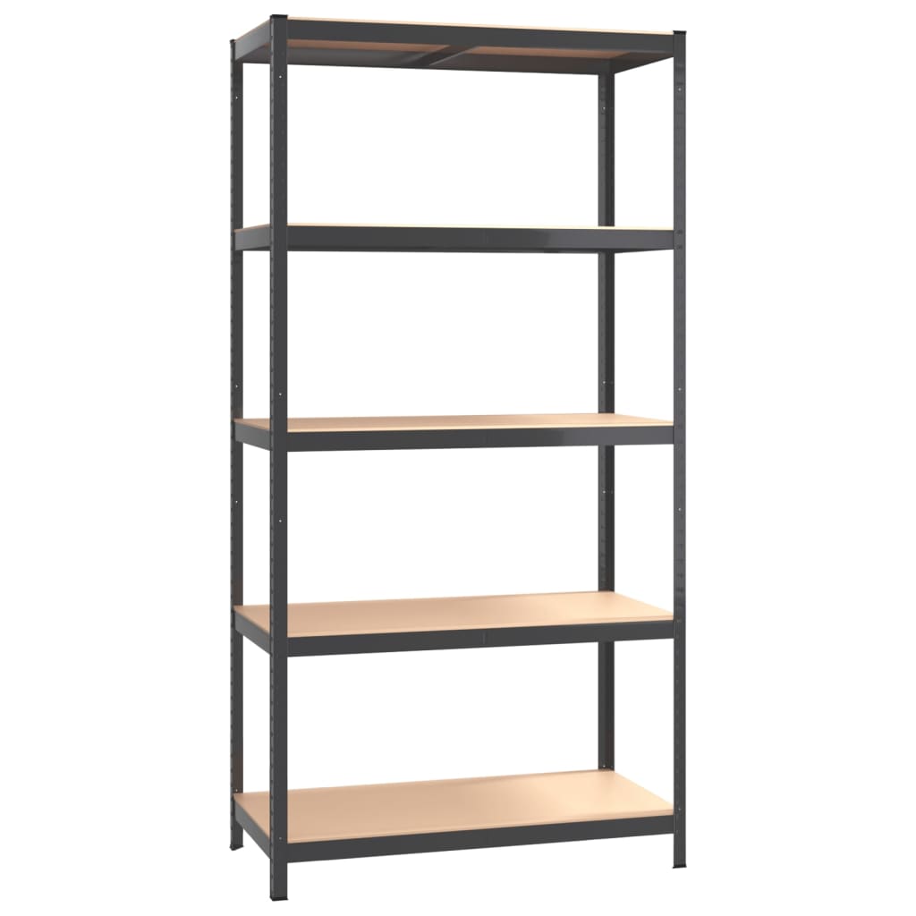 vidaXL Étagères à 5 niveaux 3pcs Anthracite Acier et bois d'ingénierie