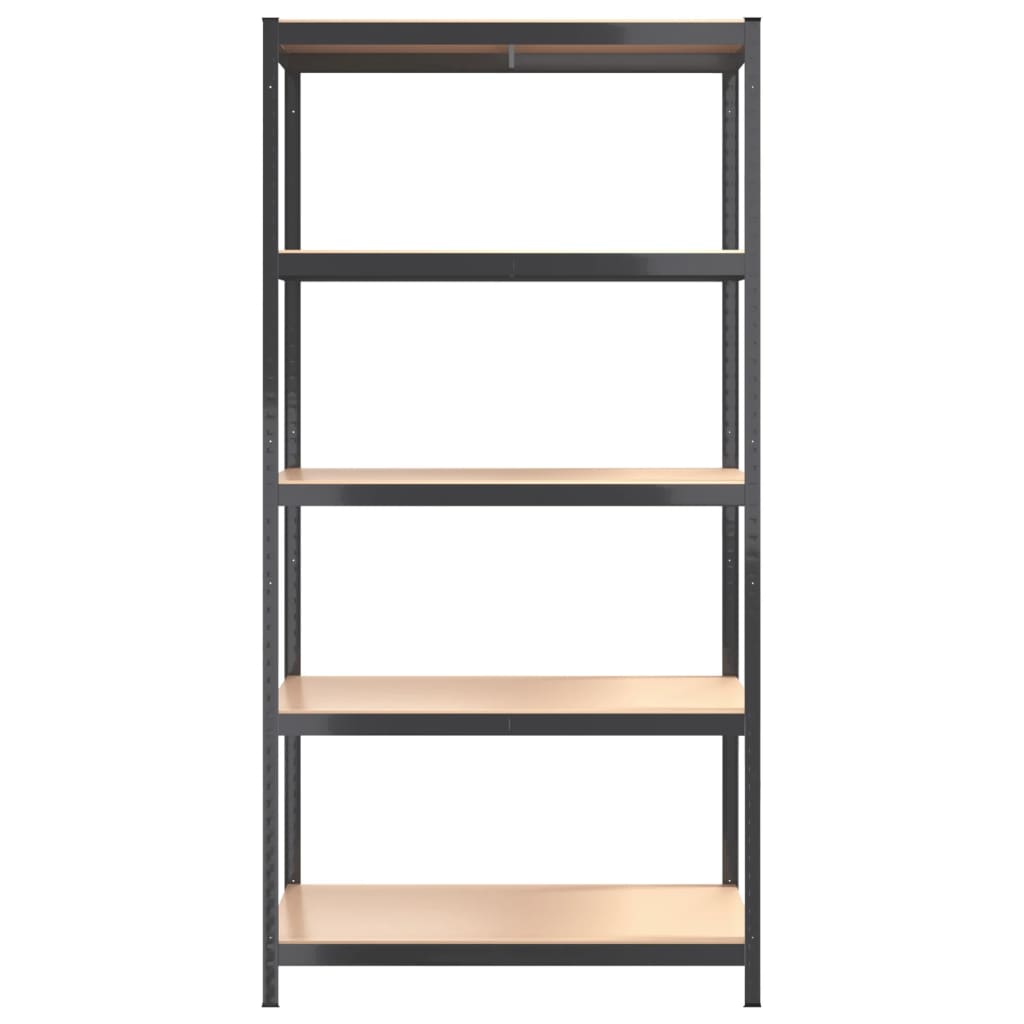 vidaXL Étagères à 5 niveaux 3pcs Anthracite Acier et bois d'ingénierie