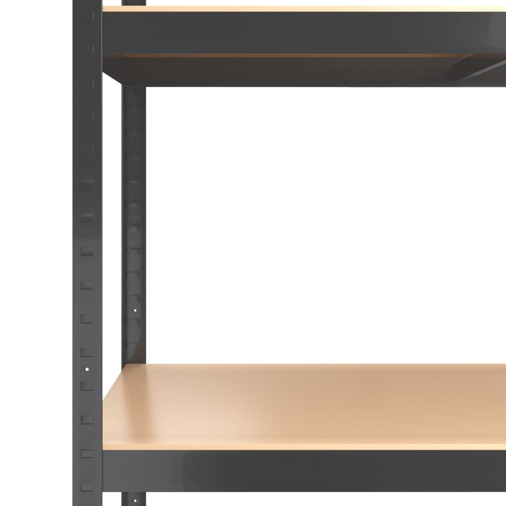 vidaXL Étagères à 5 niveaux 3pcs Anthracite Acier et bois d'ingénierie