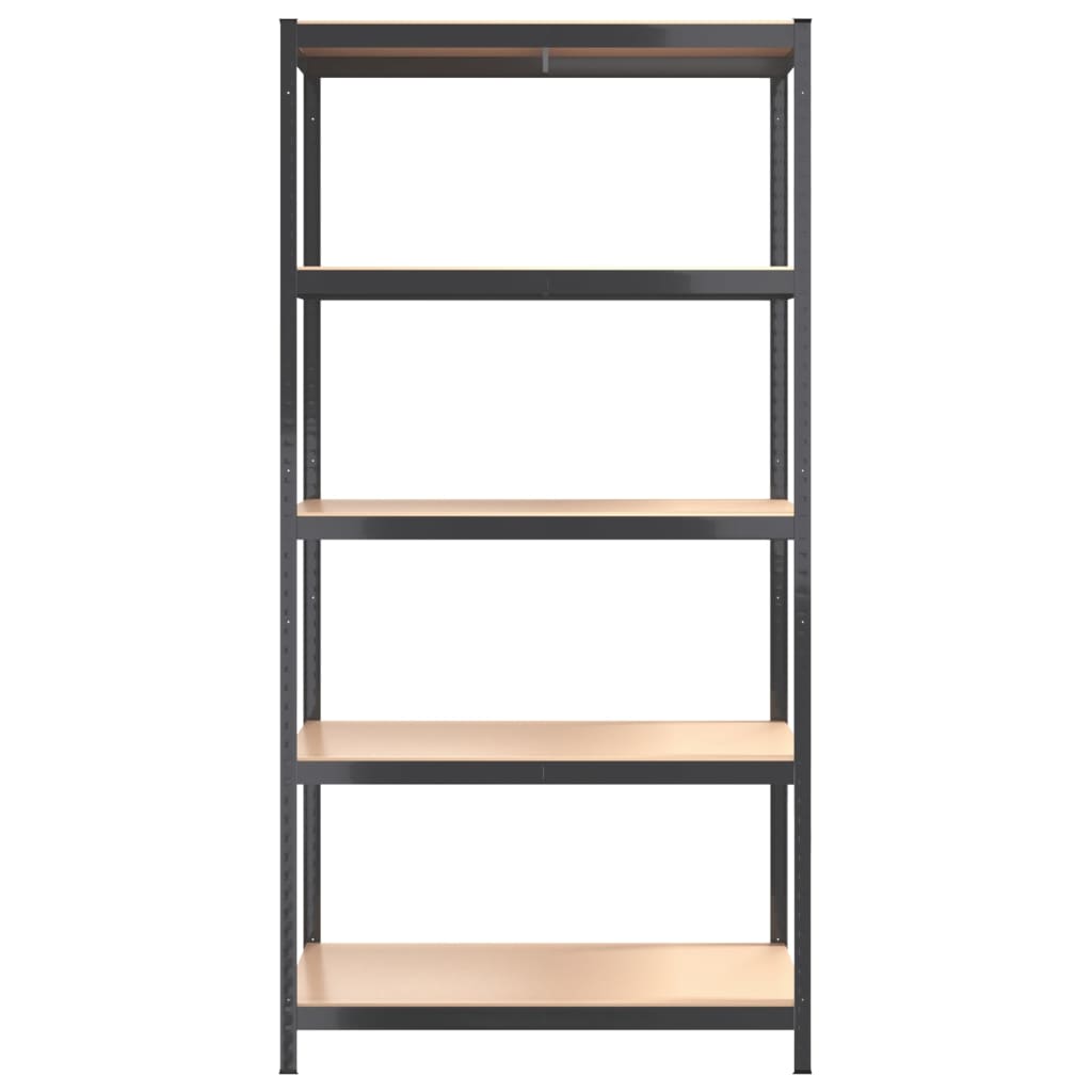 vidaXL Étagères à 5 niveaux 4pcs Anthracite Acier et bois d'ingénierie