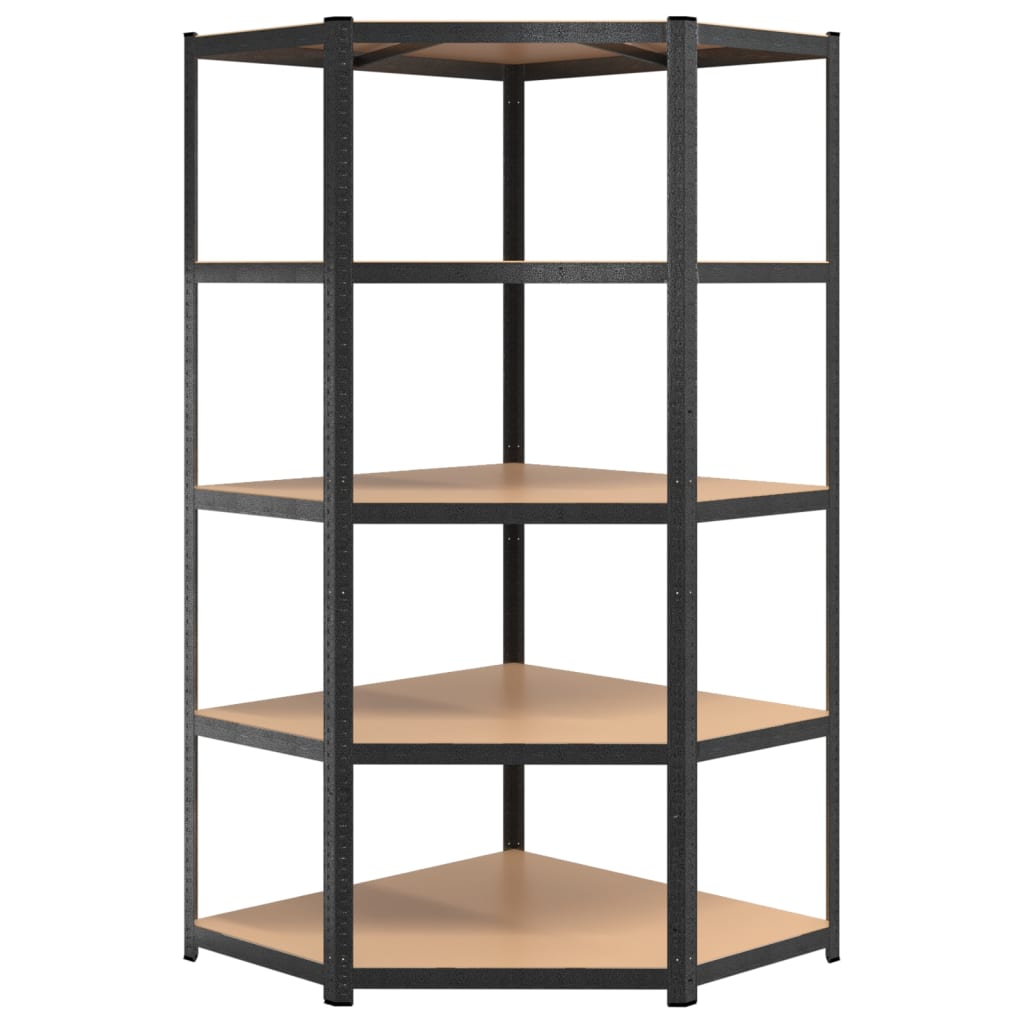 vidaXL Étagère à 2 niveaux 5 pcs Gris Acier et bois ingénierie
