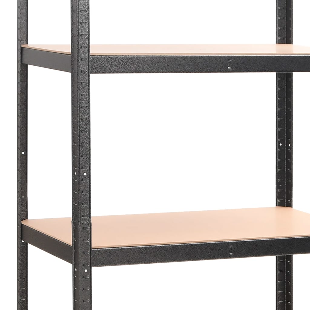vidaXL Étagère à 2 niveaux 5 pcs Gris Acier et bois ingénierie