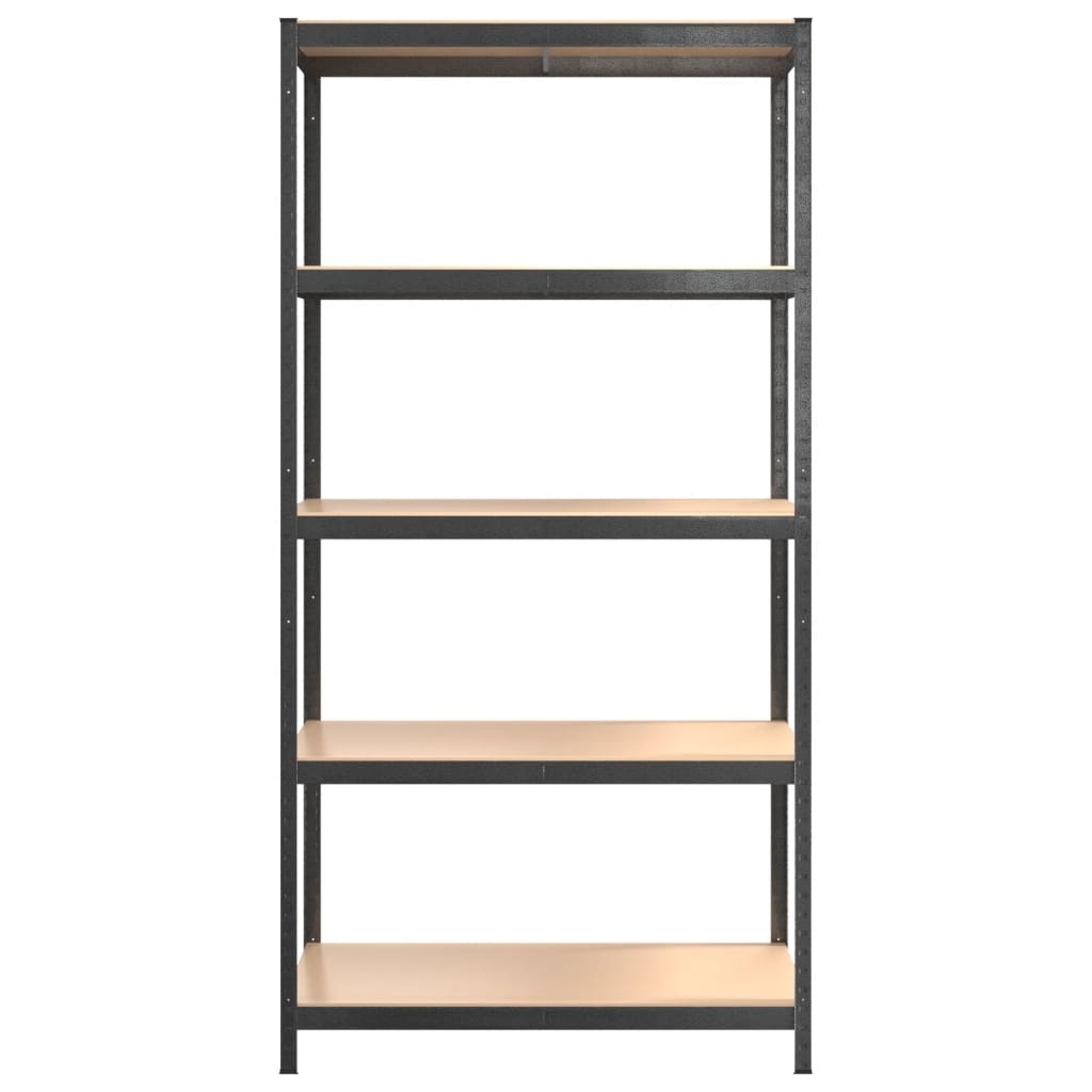 vidaXL Étagère à 5 niveaux 3 pcs Gris Acier et bois ingénierie