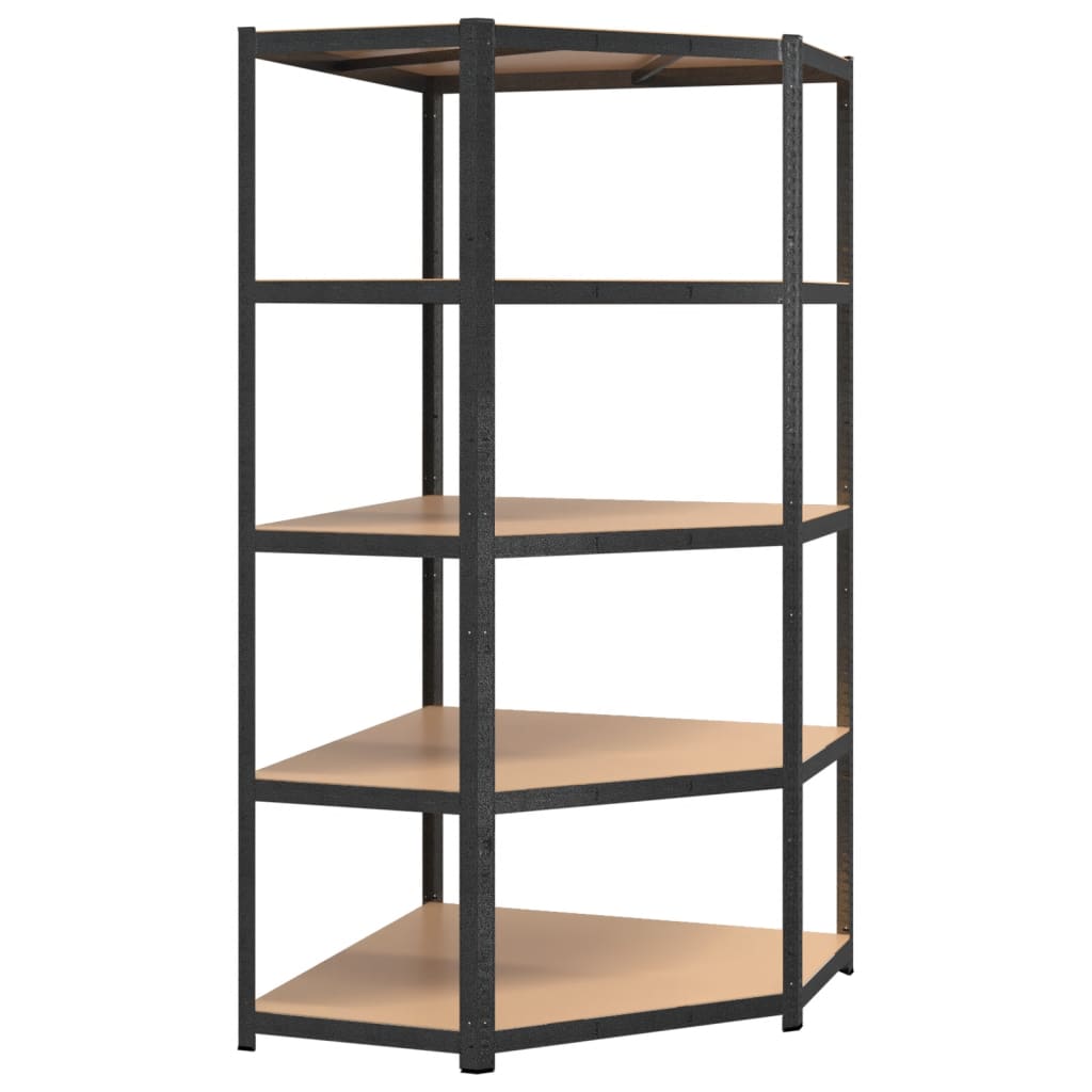 vidaXL Étagère à 5 niveaux 3 pcs Gris Acier et bois ingénierie
