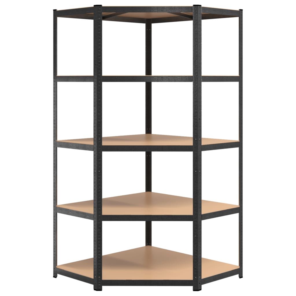 vidaXL Étagère à 5 niveaux 3 pcs Gris Acier et bois ingénierie