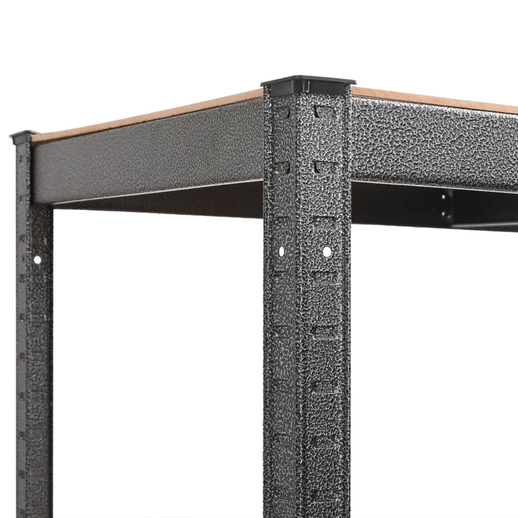vidaXL Étagère à 5 niveaux 3 pcs Gris Acier et bois ingénierie