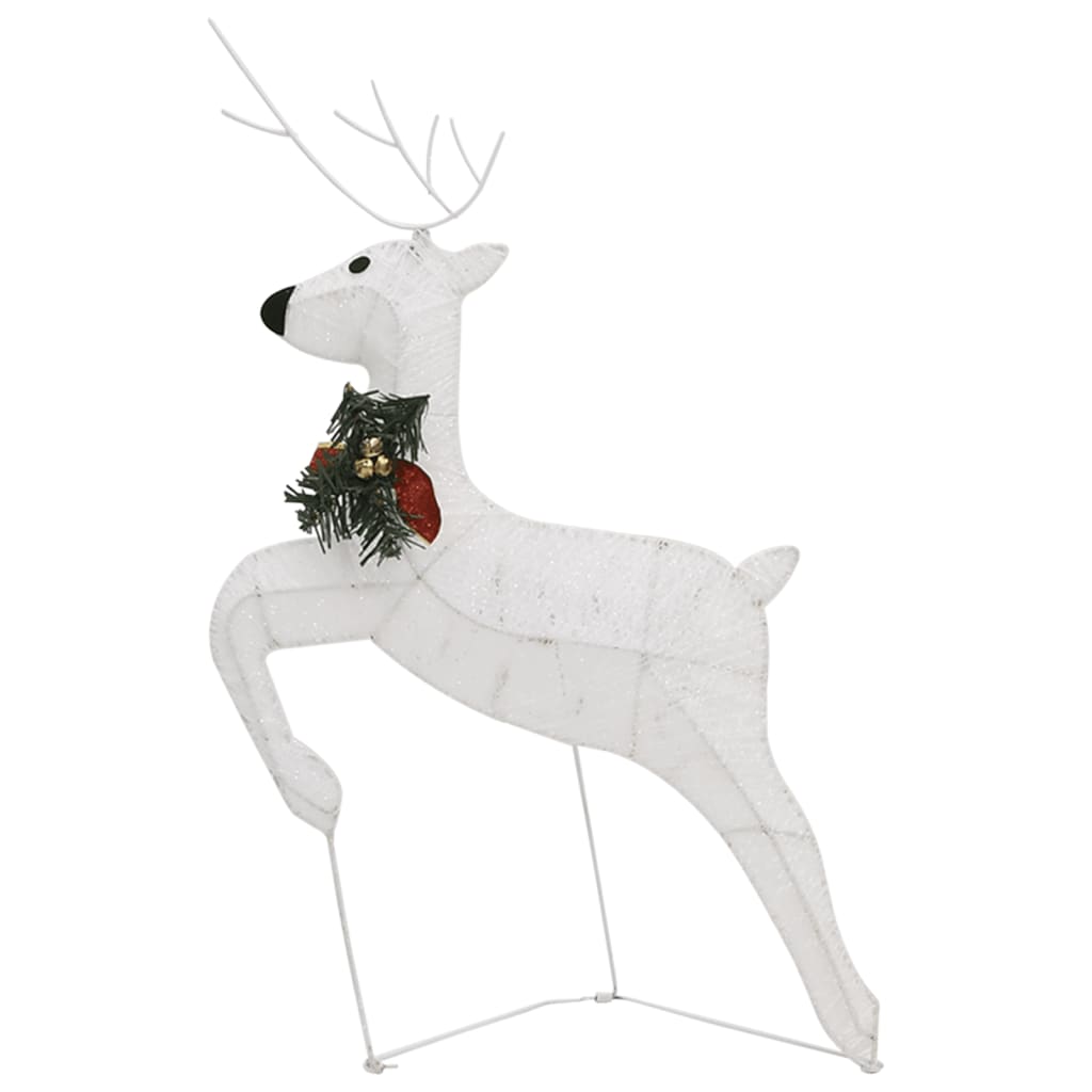vidaXL Rennes de Noël 4 pcs Blanc 80 LED