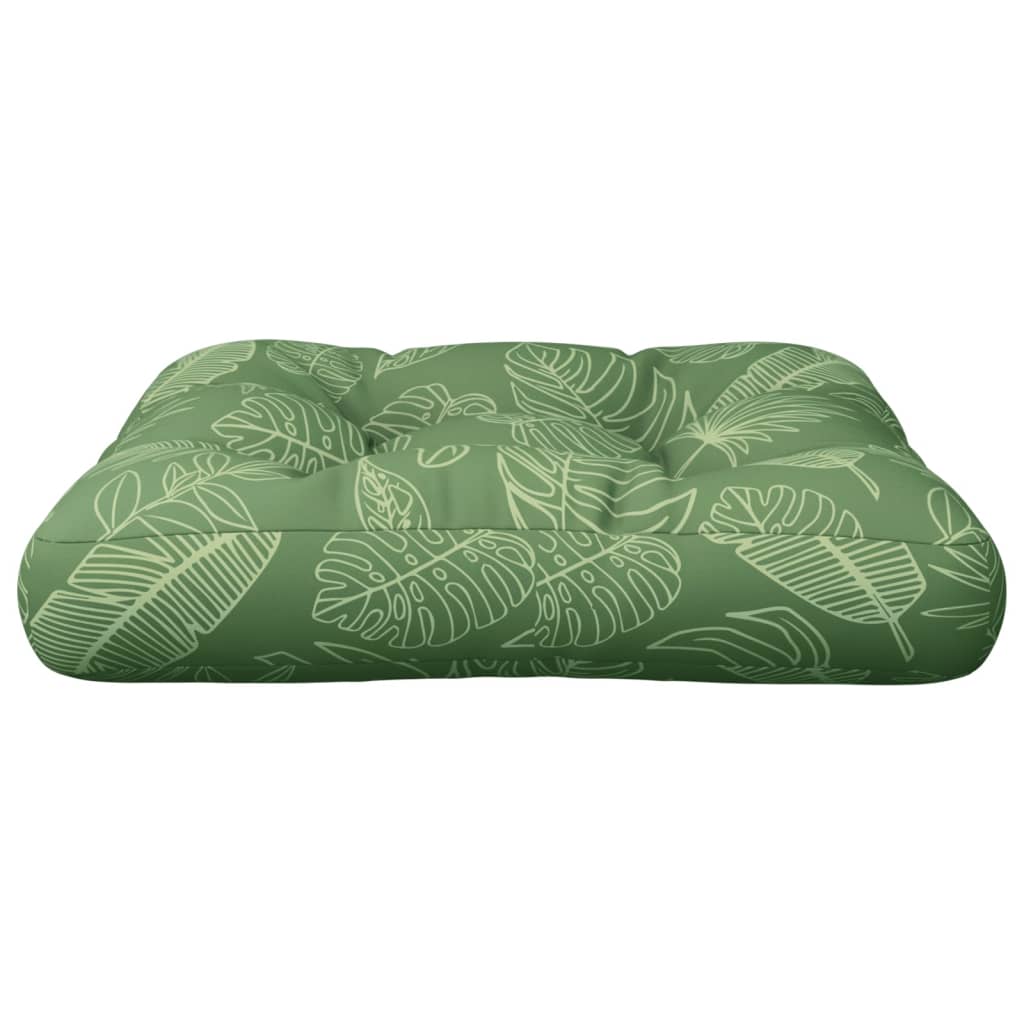 vidaXL Coussin de palette motif de feuilles 60x60x12 cm tissu