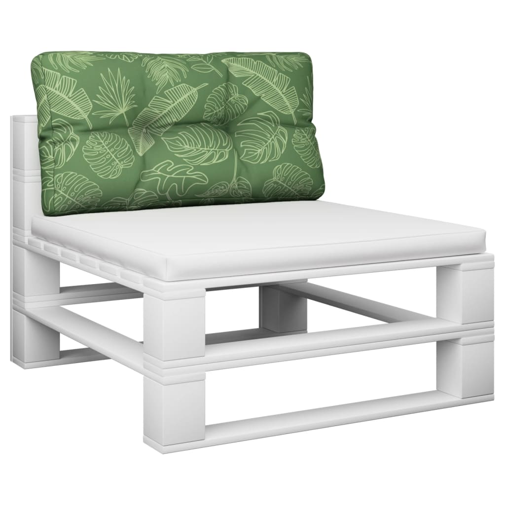 vidaXL Coussin de palette motif de feuilles 70x40x12 cm tissu