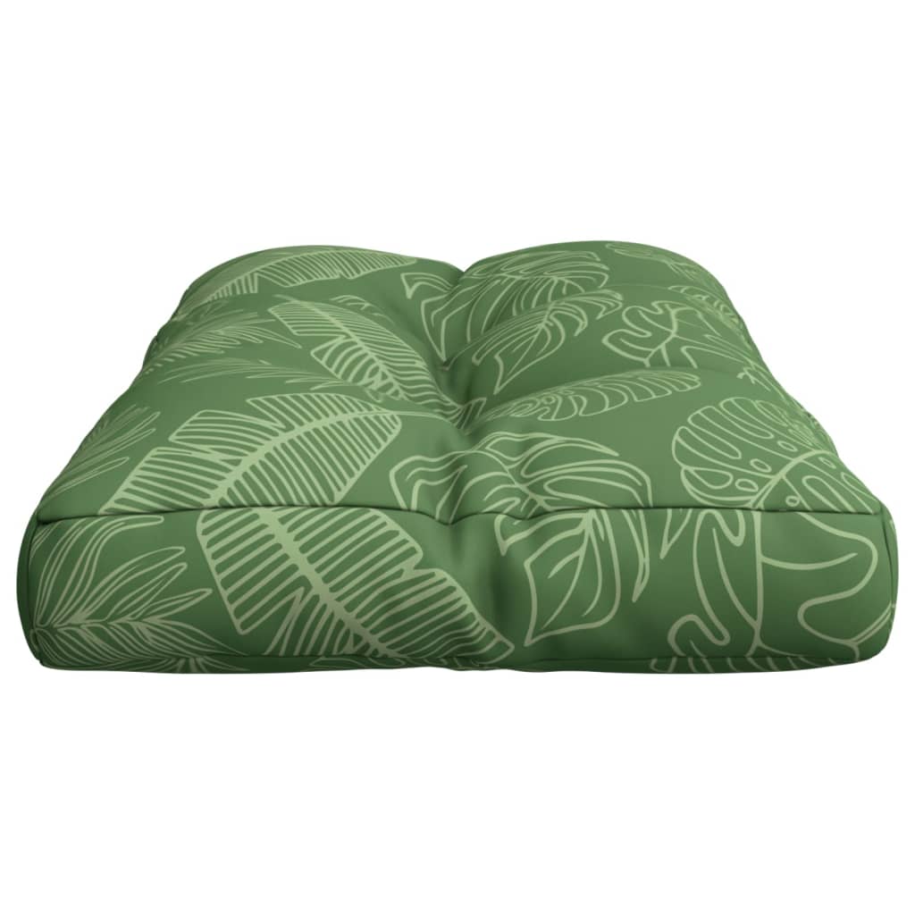 vidaXL Coussin de palette motif de feuilles 70x40x12 cm tissu