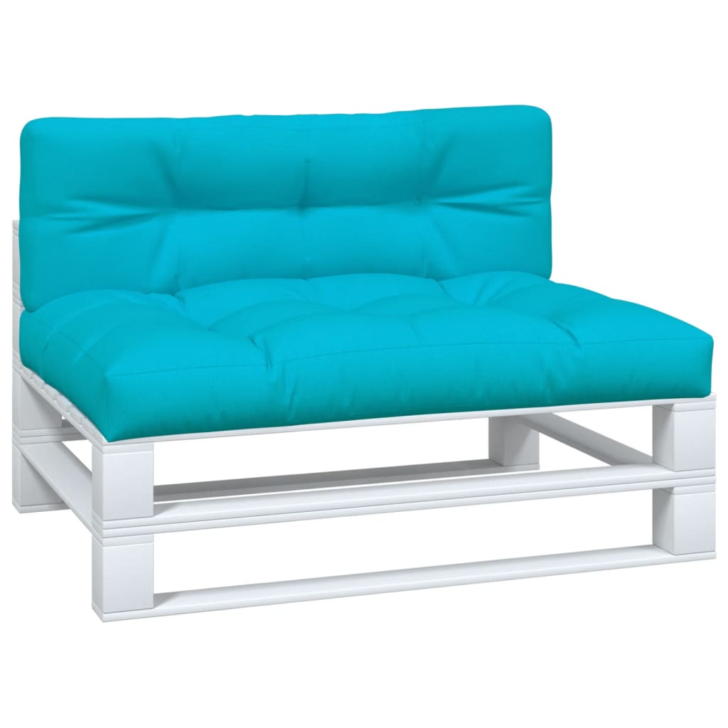 vidaXL Coussins de palette 2 pcs turquoise tissu
