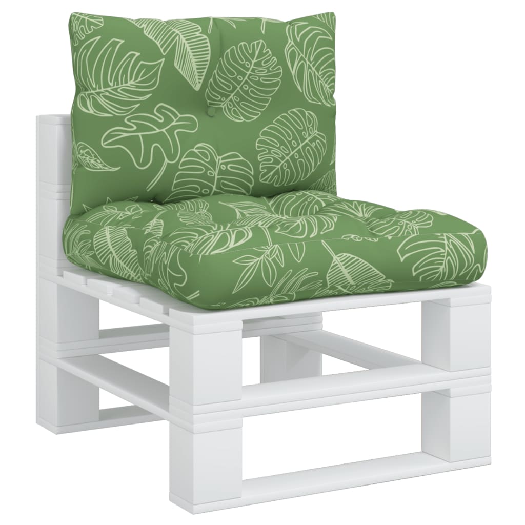 vidaXL Coussins de palette 2 pcs motif de feuilles tissu Oxford