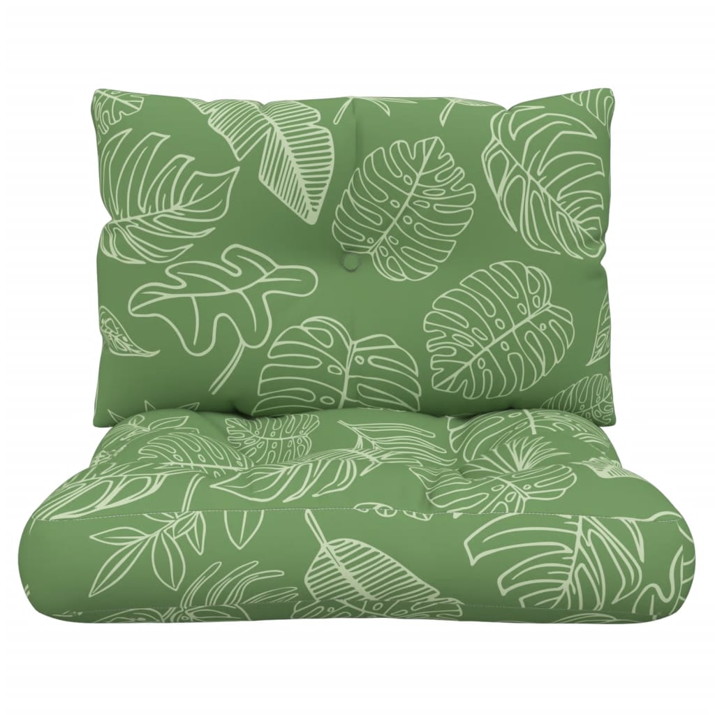 vidaXL Coussins de palette 2 pcs motif de feuilles tissu Oxford