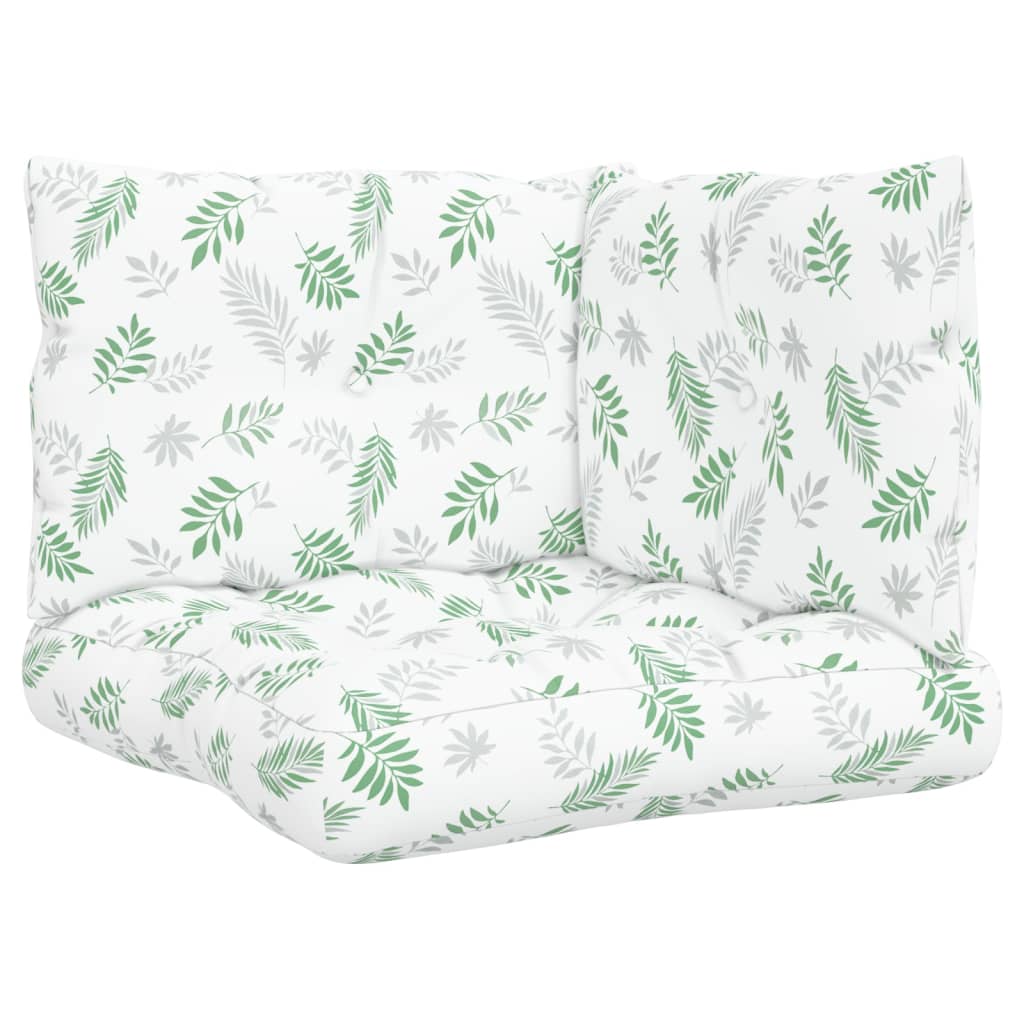 vidaXL Coussins de palette 3 pcs motif de feuilles tissu Oxford