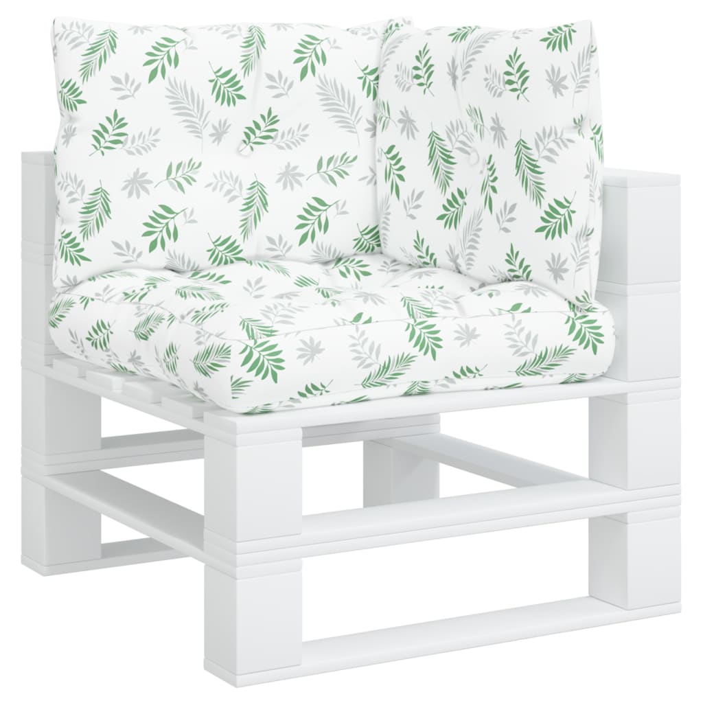 vidaXL Coussins de palette 3 pcs motif de feuilles tissu Oxford
