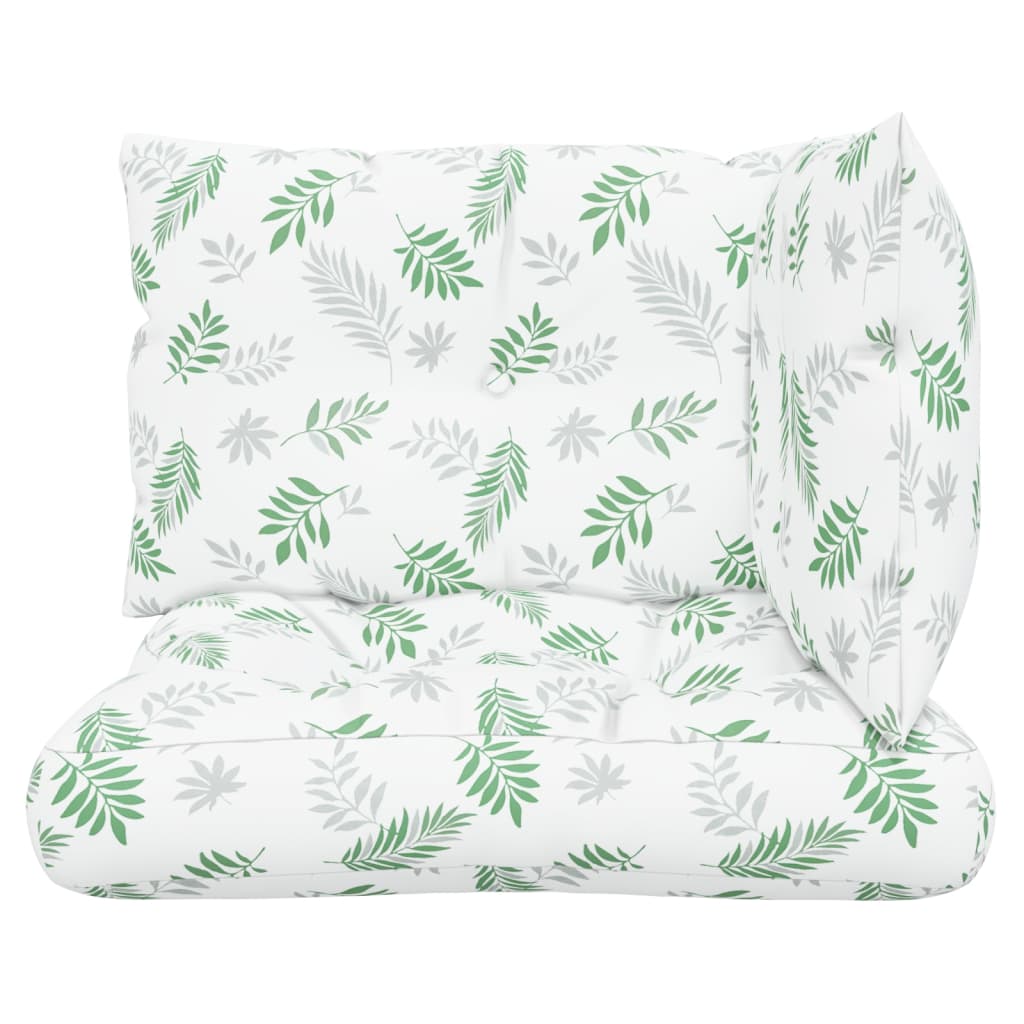 vidaXL Coussins de palette 3 pcs motif de feuilles tissu Oxford